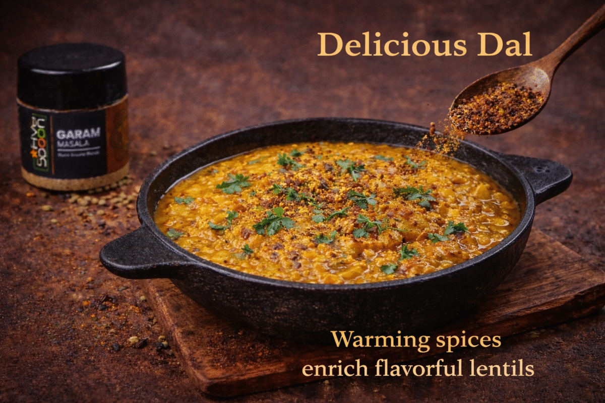 Delicious Dal,
garam masala
fivespoon